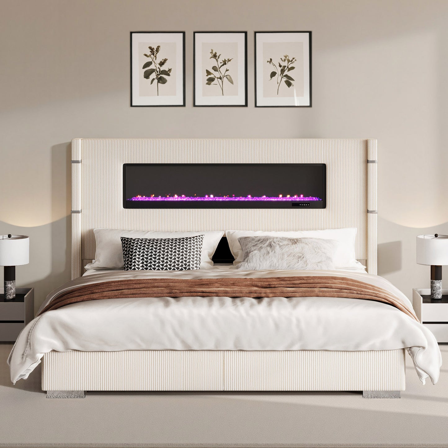 Chambers Bed Frame with Fireplace Amerlife-CM