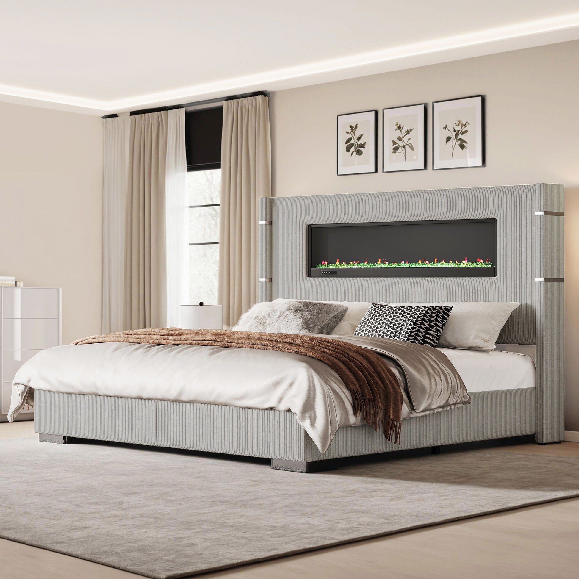Chambers Bed Frame with Fireplace Amerlife-CS