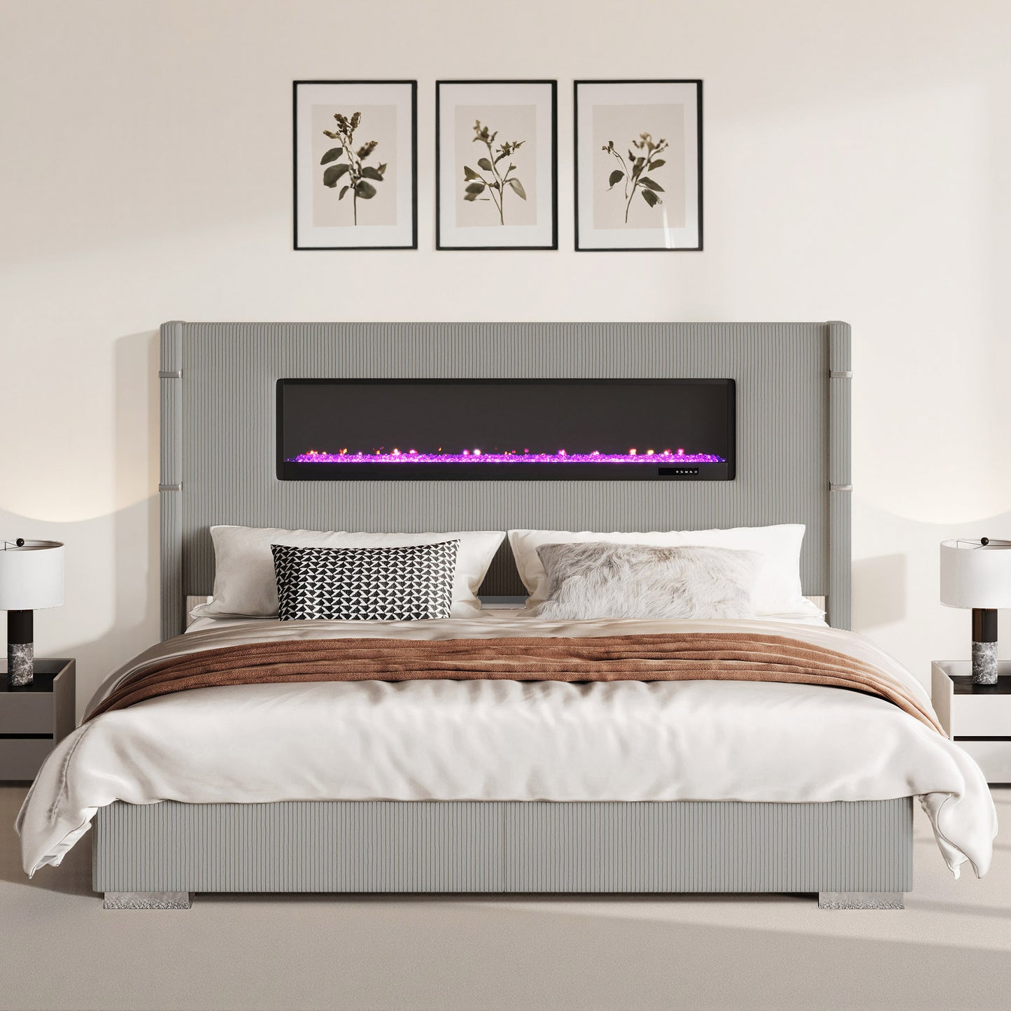 Chambers Bed Frame with Fireplace Amerlife-CS