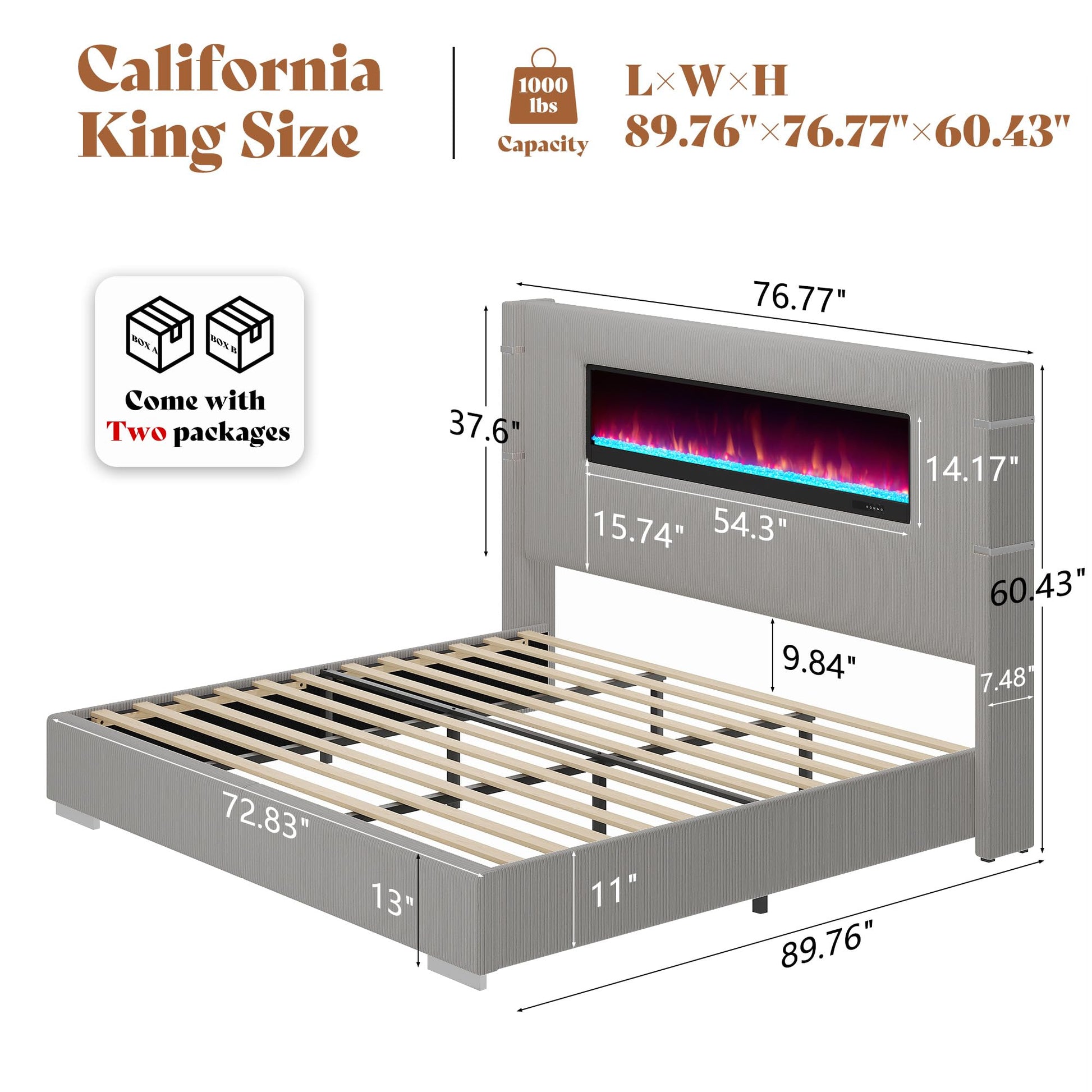 Chambers Bed Frame with Fireplace Amerlife-CS