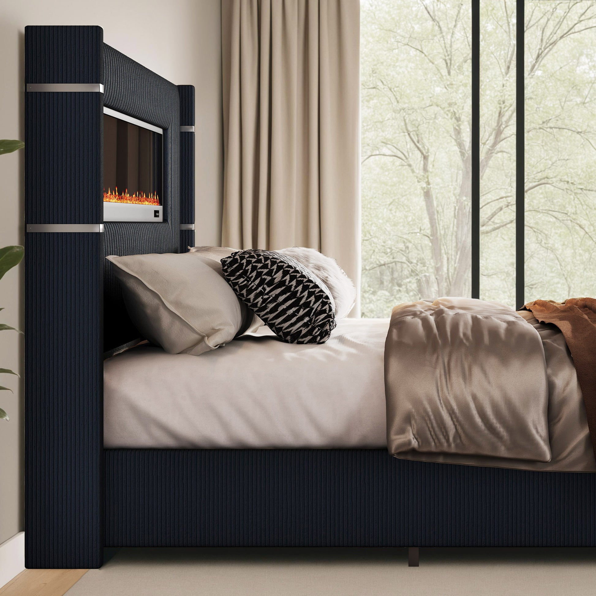 Chambers Bed Frame with Fireplace Amerlife-KH