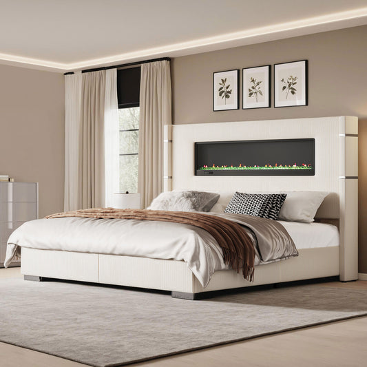 Chambers Bed Frame with Fireplace Amerlife-KM