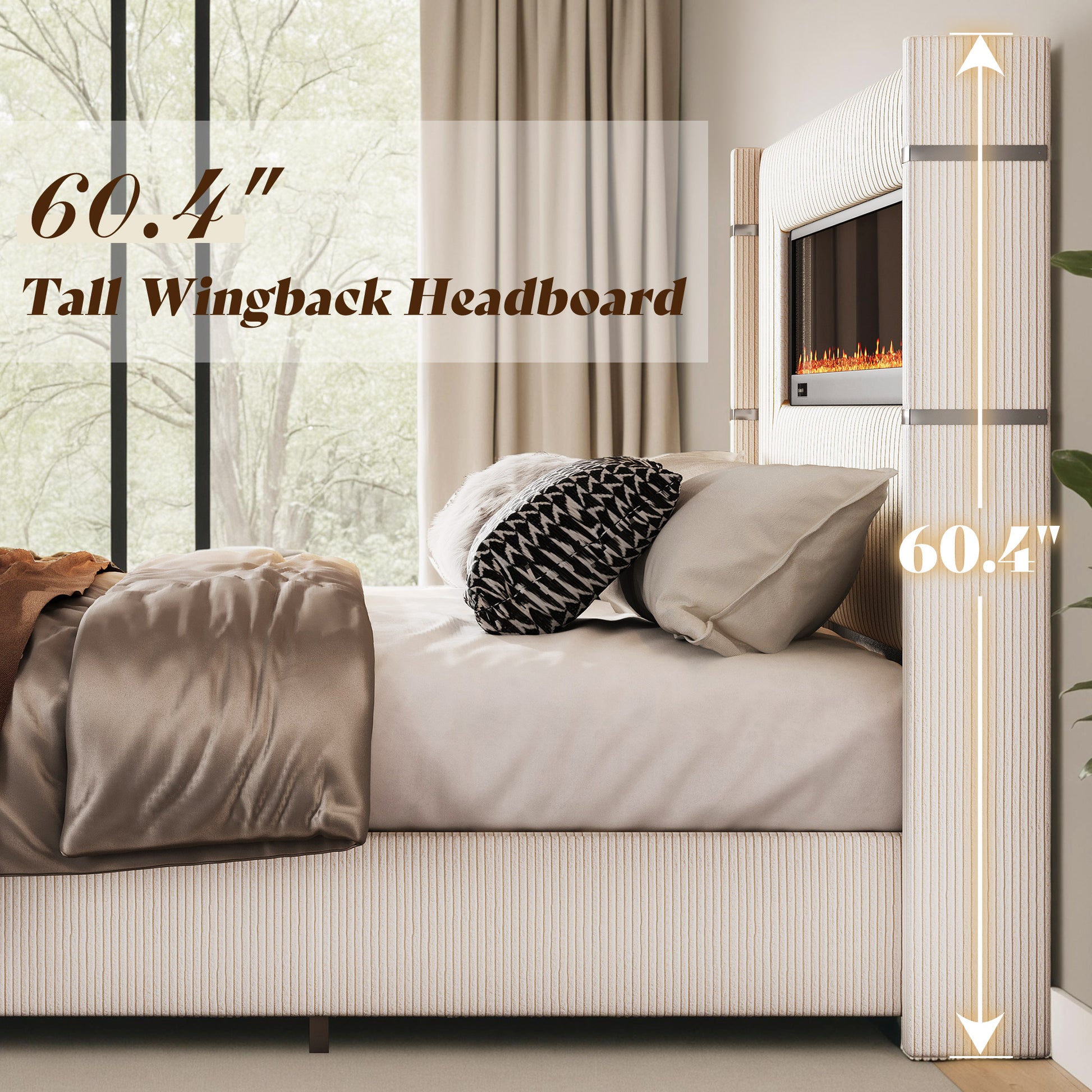 Chambers Bed Frame with Fireplace Amerlife-KM