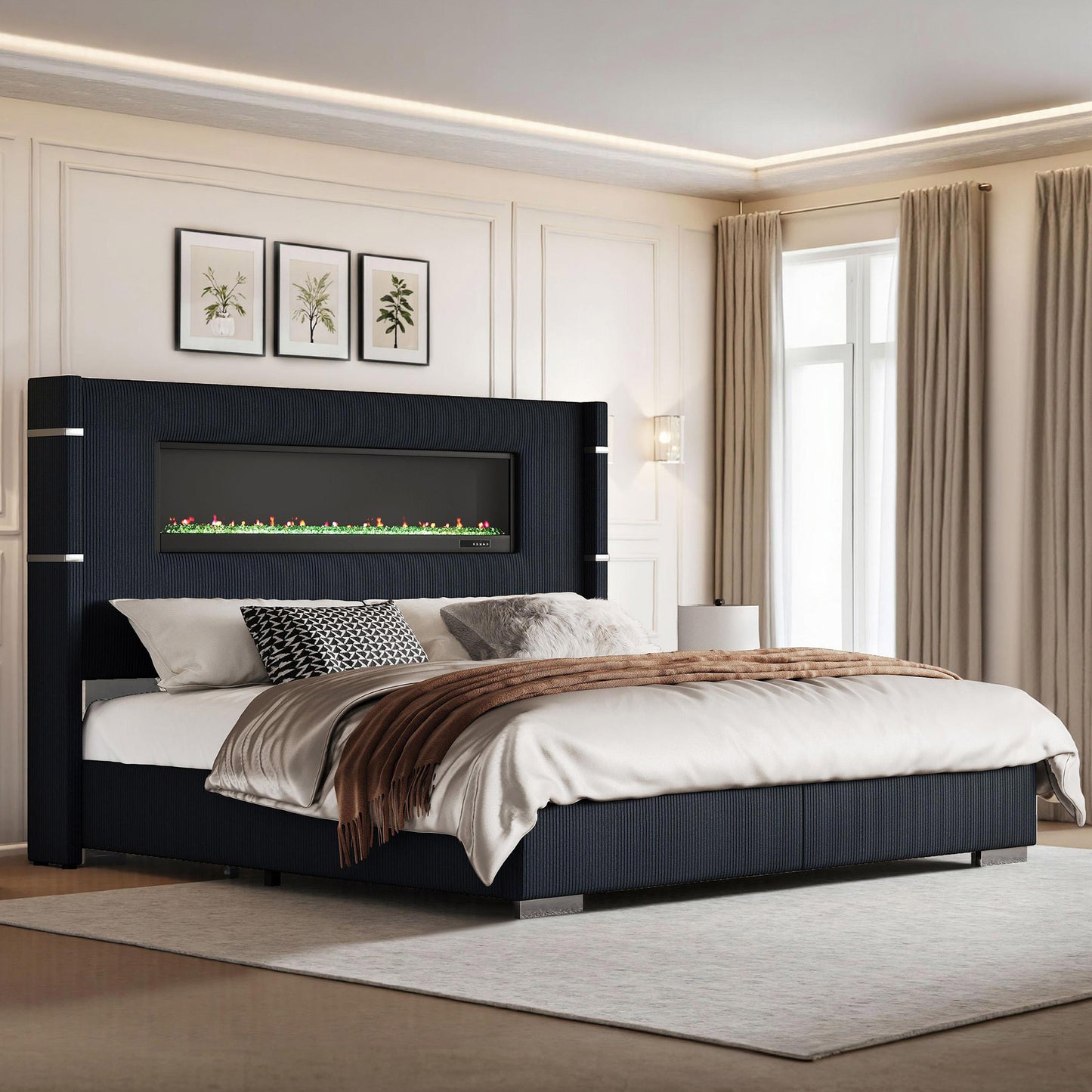 Chambers Bed Frame with Fireplace Amerlife-QH