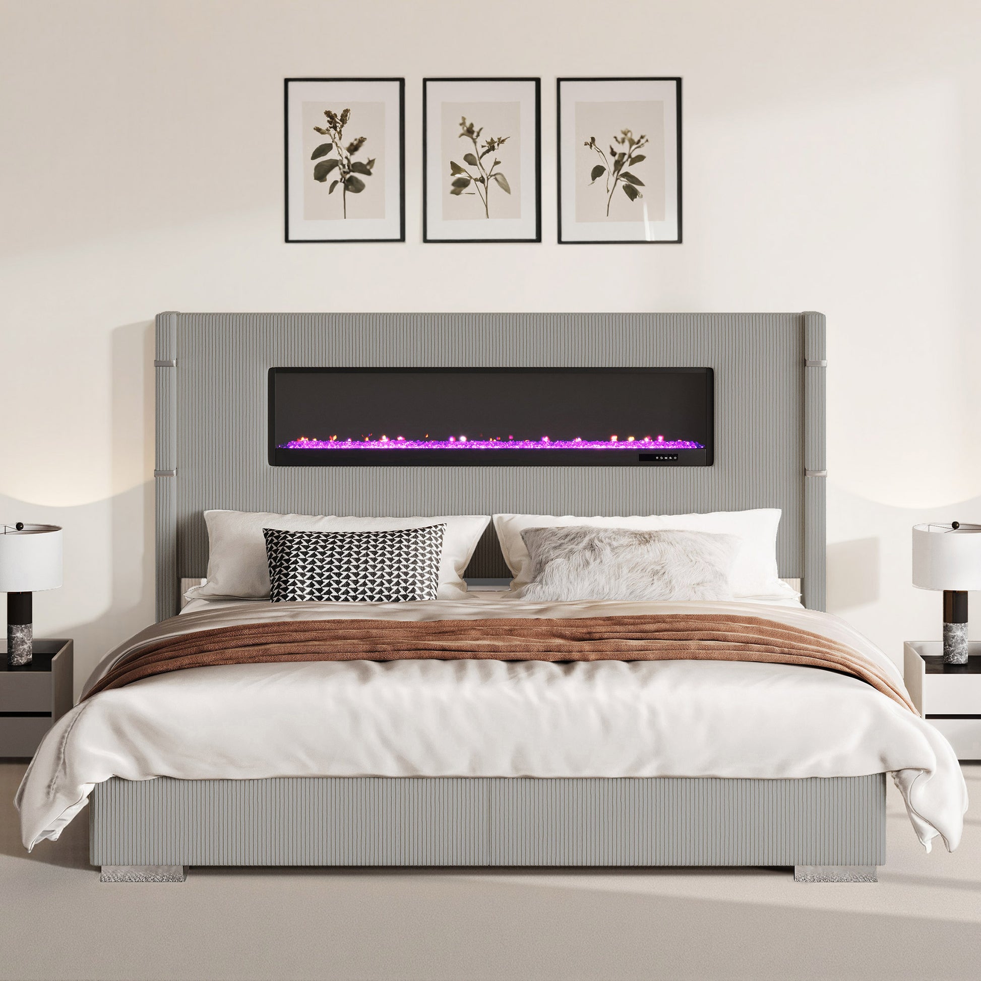 Chambers Bed Frame with Fireplace Amerlife-QS