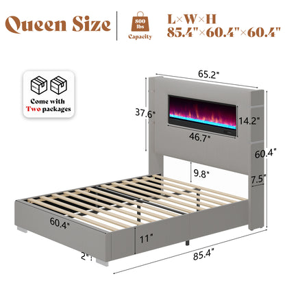 Chambers Bed Frame with Fireplace Amerlife-QS