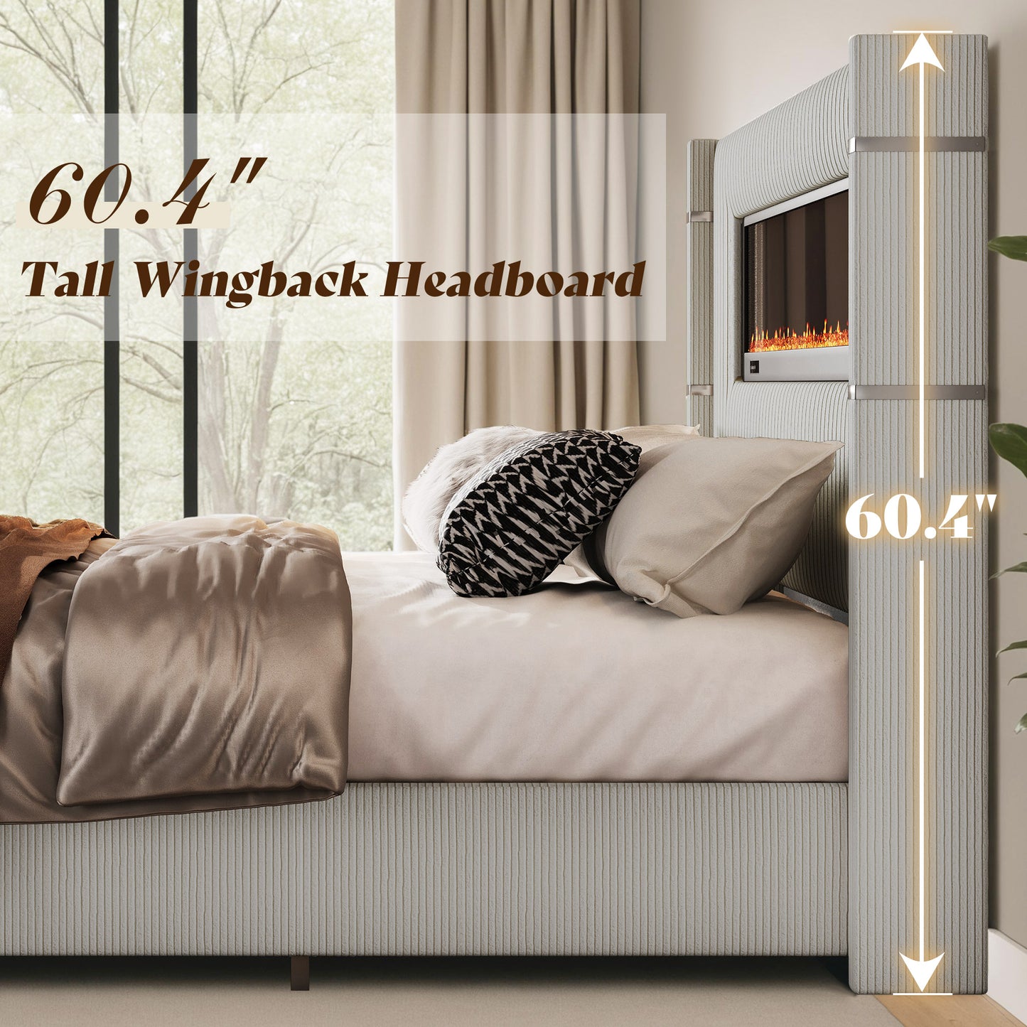 Chambers Bed Frame with Fireplace Amerlife-QS