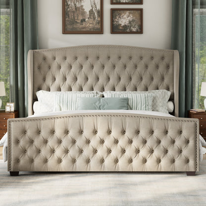 McCarthy California King Bed Frame Amerlife Beige