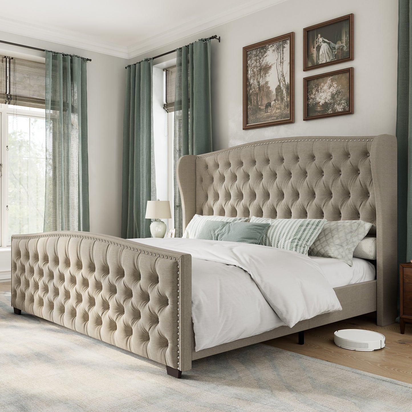 McCarthy Queen Bed Frame Amerlife Beige