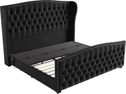 Astoria 51"H Adjustable Bed Frame Amerlife Queen / Black