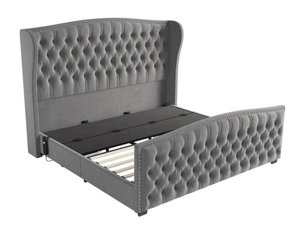Astoria 51"H Adjustable Bed Frame Amerlife Queen / Grey