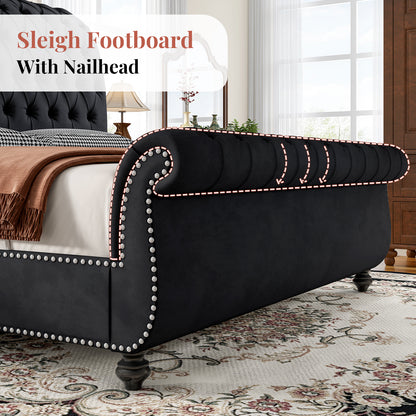 Windsor Sleigh Bed Frame Amerlife-K Black