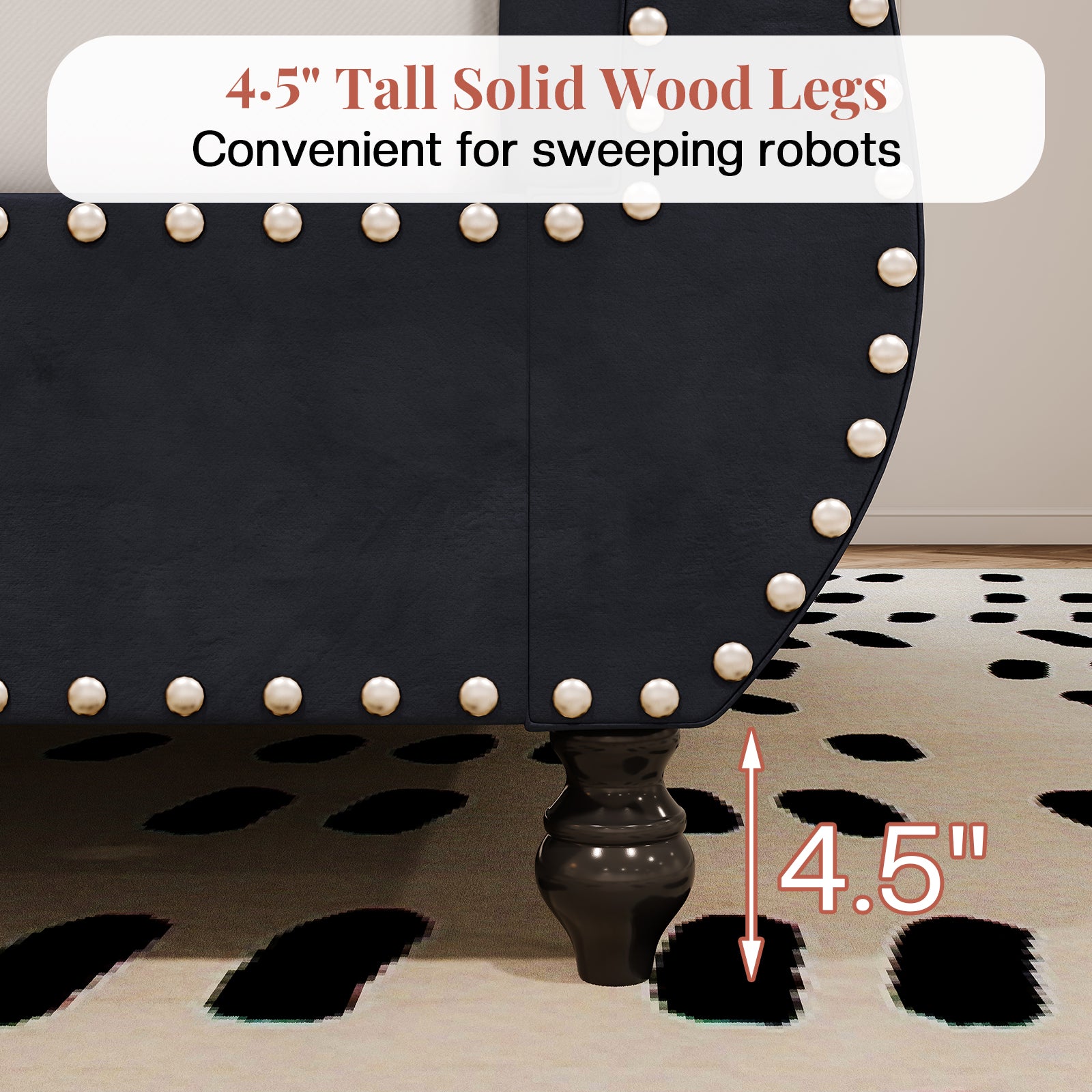 Windsor Sleigh Bed Frame Amerlife-K Black