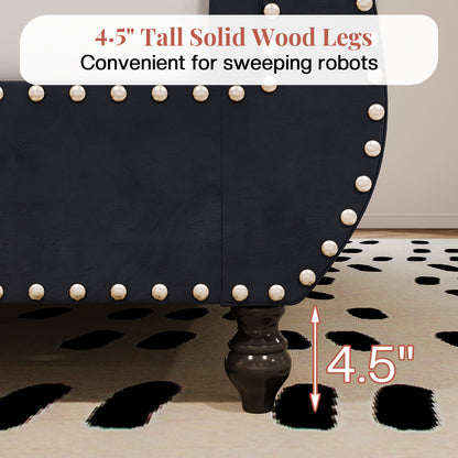 Windsor Sleigh Bed Frame Amerlife-K Black