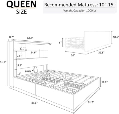 Camden Farmhouse Queen Bed & Dresser 2-Piece Set Amerlife