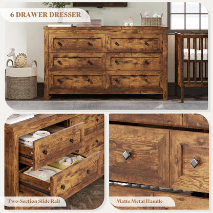 Camden Farmhouse Queen Bed & Dresser 2-Piece Set Amerlife