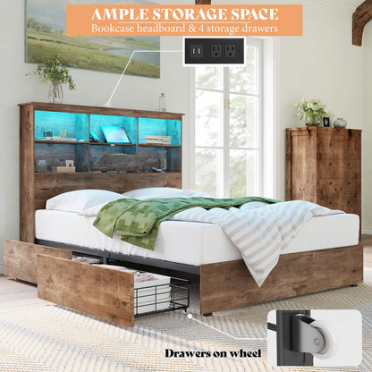 Camden Farmhouse Queen Bed & Dresser 2-Piece Set Amerlife