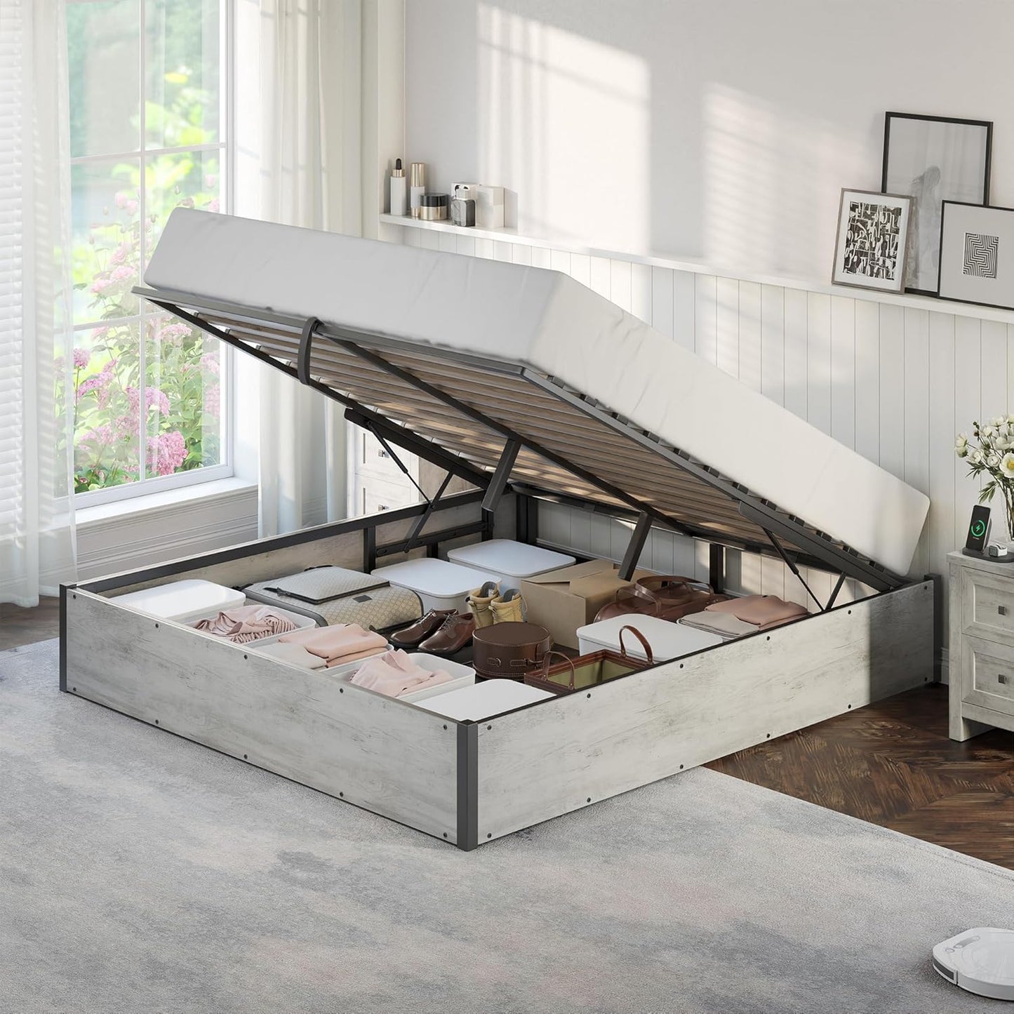 Cody Queen Lift Storage Bed Amerlife