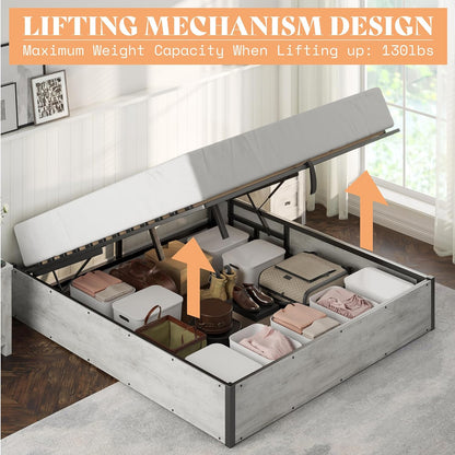 Cody Queen Lift Storage Bed Amerlife