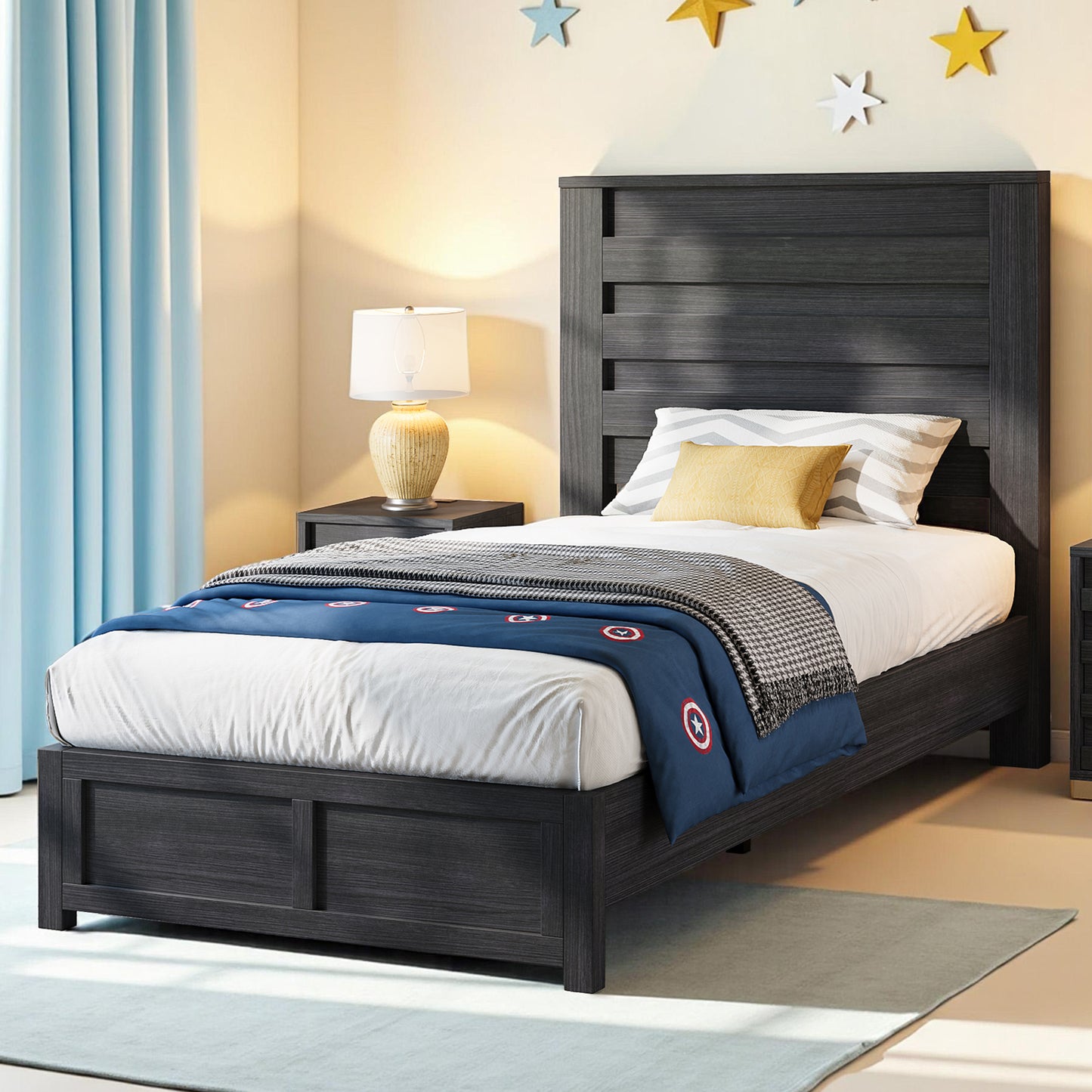 Sequoia Twin Farmhouse Bed Frame Amerlife Black