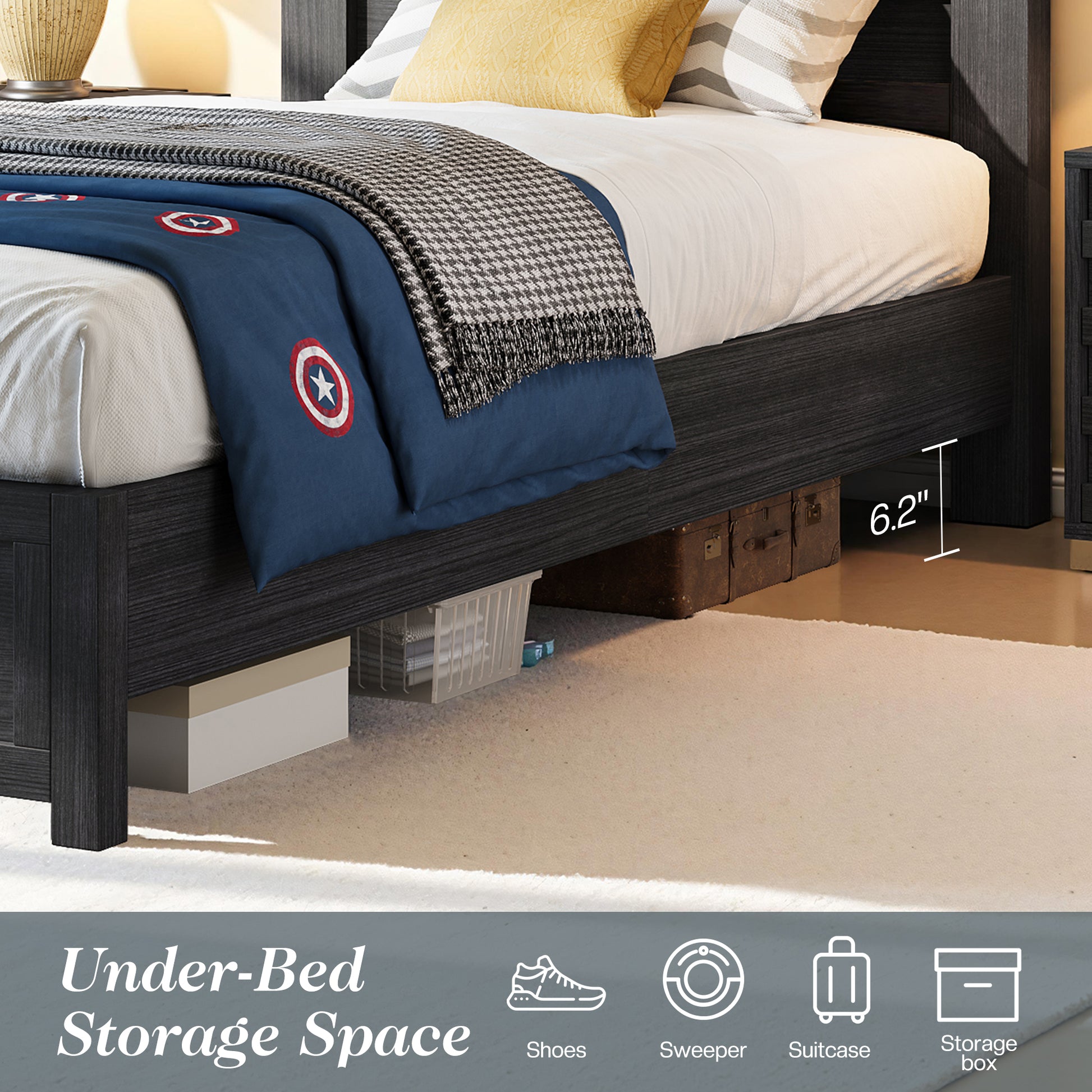 Sequoia Twin Farmhouse Bed Frame Amerlife Black