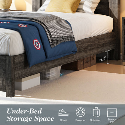 Sequoia Twin Farmhouse Bed Frame Amerlife Grey