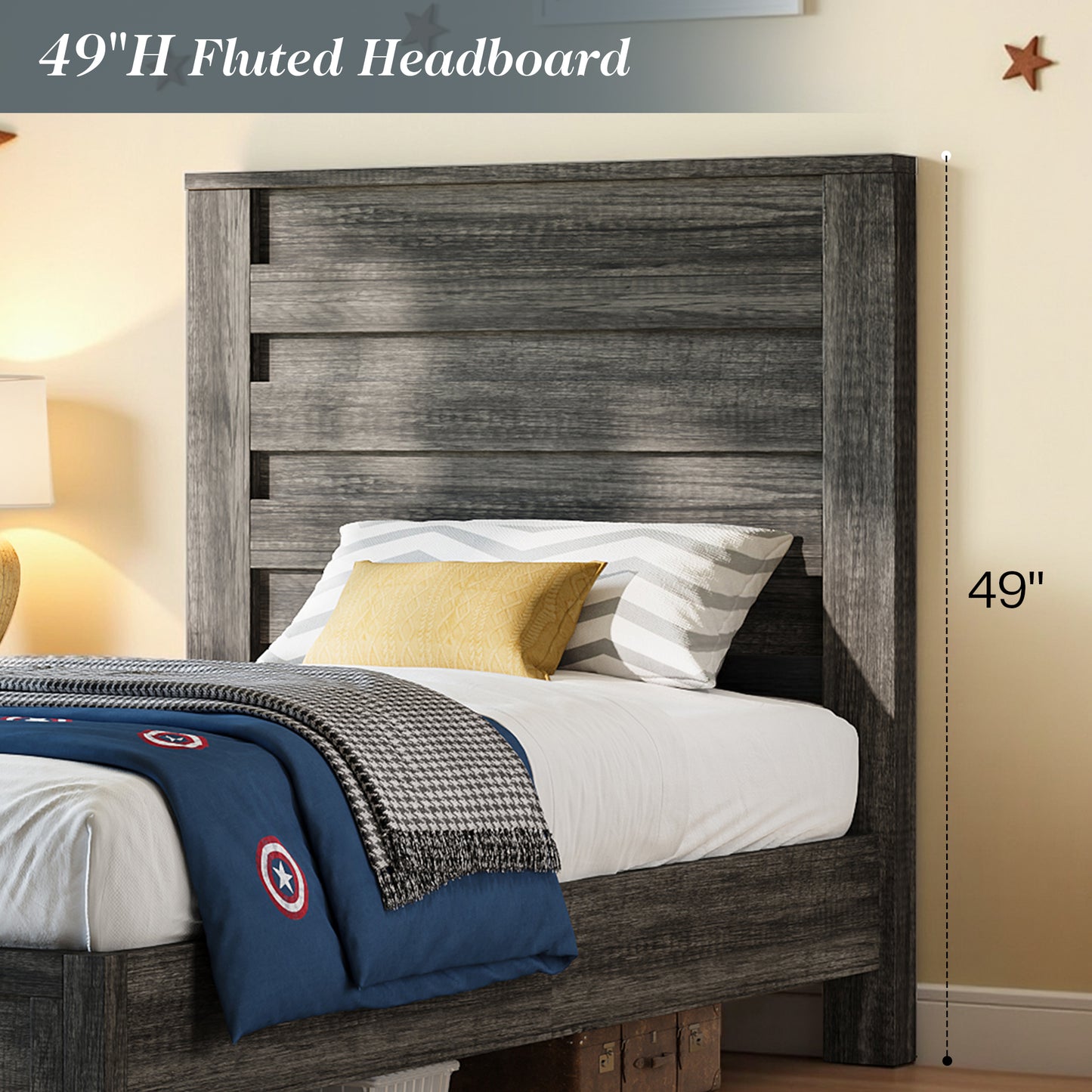 Sequoia Twin Farmhouse Bed Frame Amerlife Grey