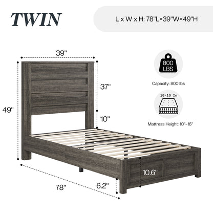 Sequoia Twin Farmhouse Bed Frame Amerlife Grey