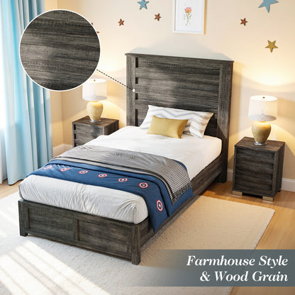 Sequoia Twin Farmhouse Bed Frame Amerlife Grey