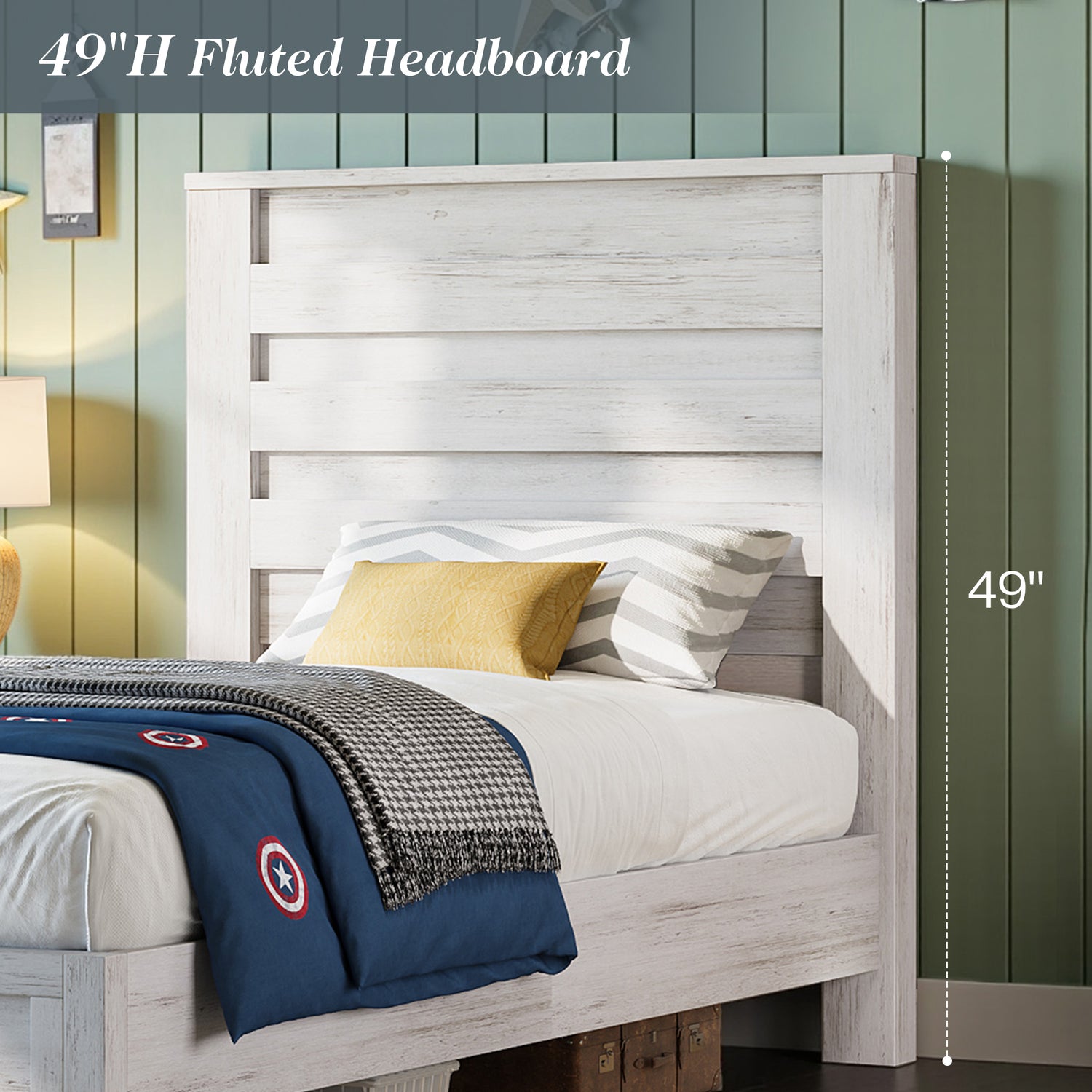 Sequoia Twin Farmhouse Bed Frame Amerlife Distressed White