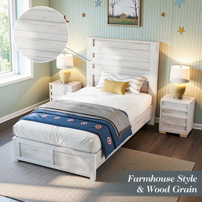 Sequoia Twin Farmhouse Bed Frame Amerlife Distressed White