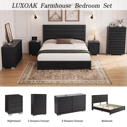 Sequoia 2-Piece Farmhouse Bedroom Set Full Black