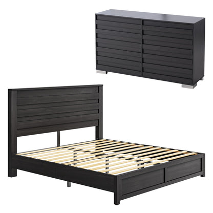 Sequoia 2-Piece Farmhouse Bedroom Set Full Black
