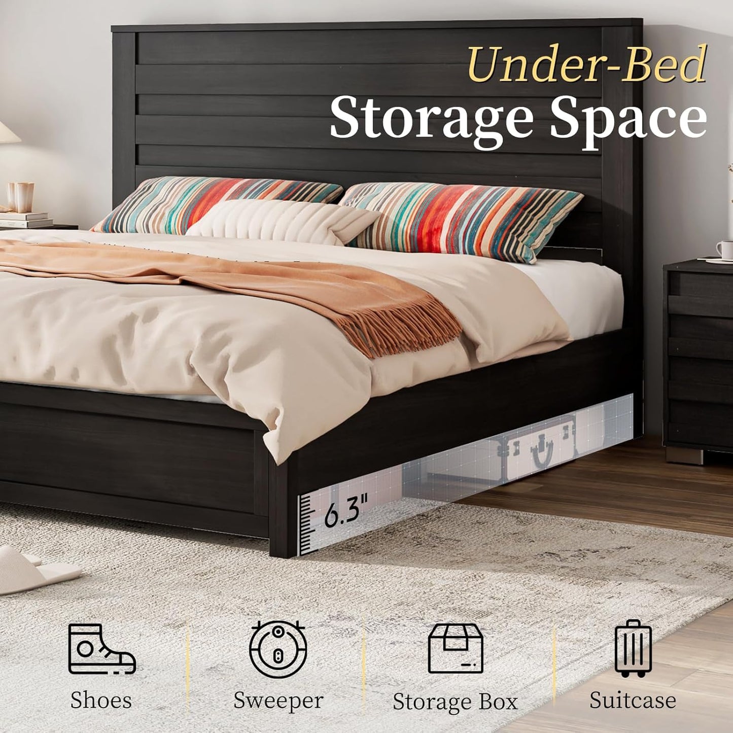 Sequoia 2-Piece Farmhouse Bedroom Set Full Black