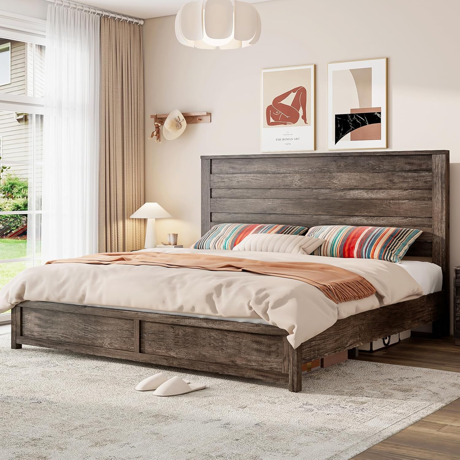 Sequoia 2-Piece Farmhouse Bedroom Set King Rustic Gray