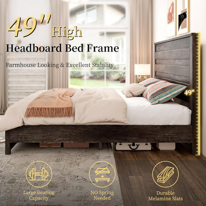 Sequoia 2-Piece Farmhouse Bedroom Set King Rustic Gray