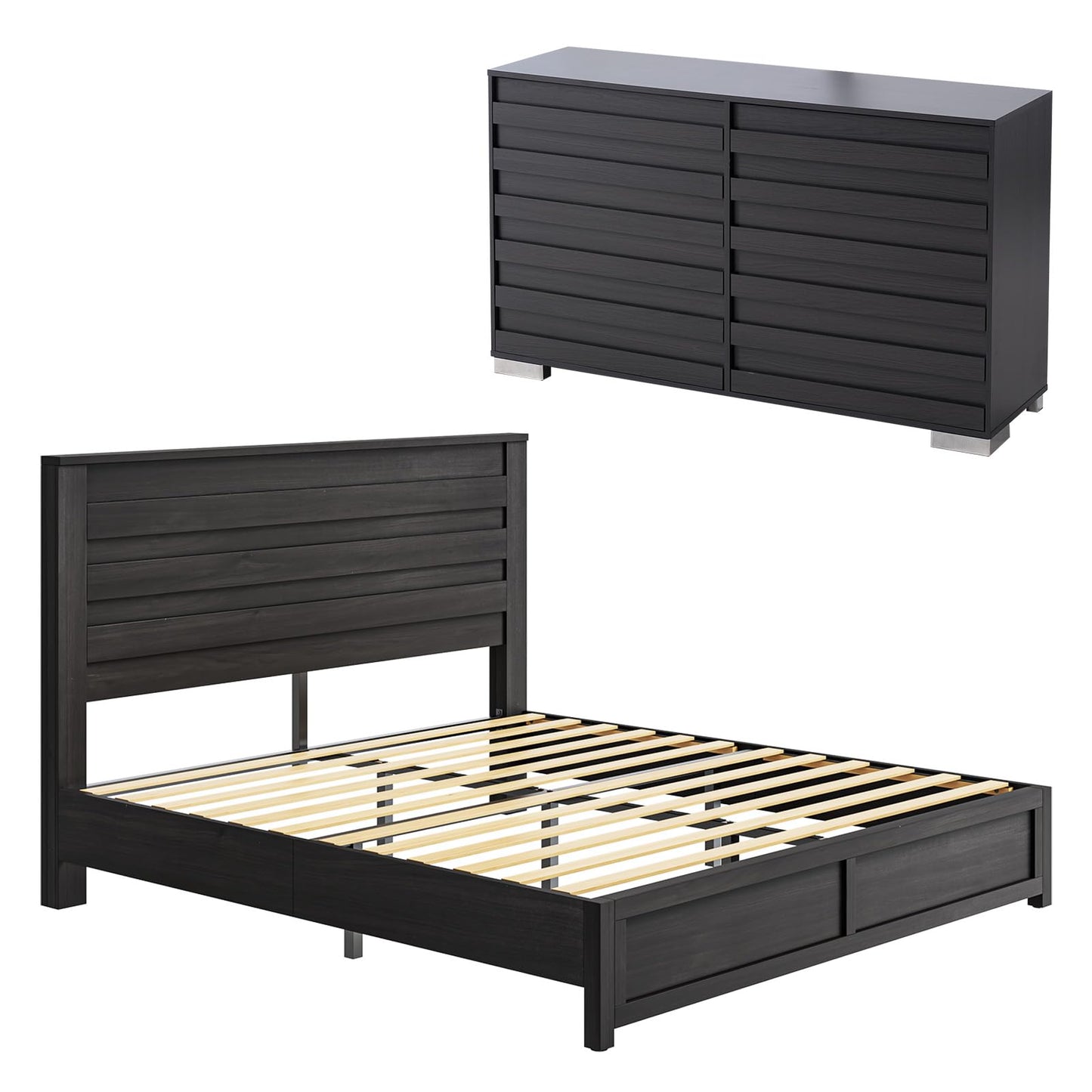 Sequoia 2-Piece Farmhouse Bedroom Set Queen Black