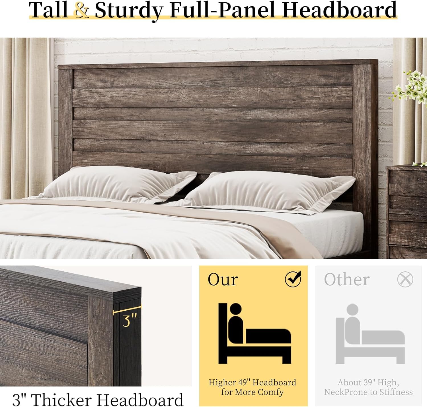 Sequoia 2-Piece Farmhouse Bedroom Set Queen Rustic Gray