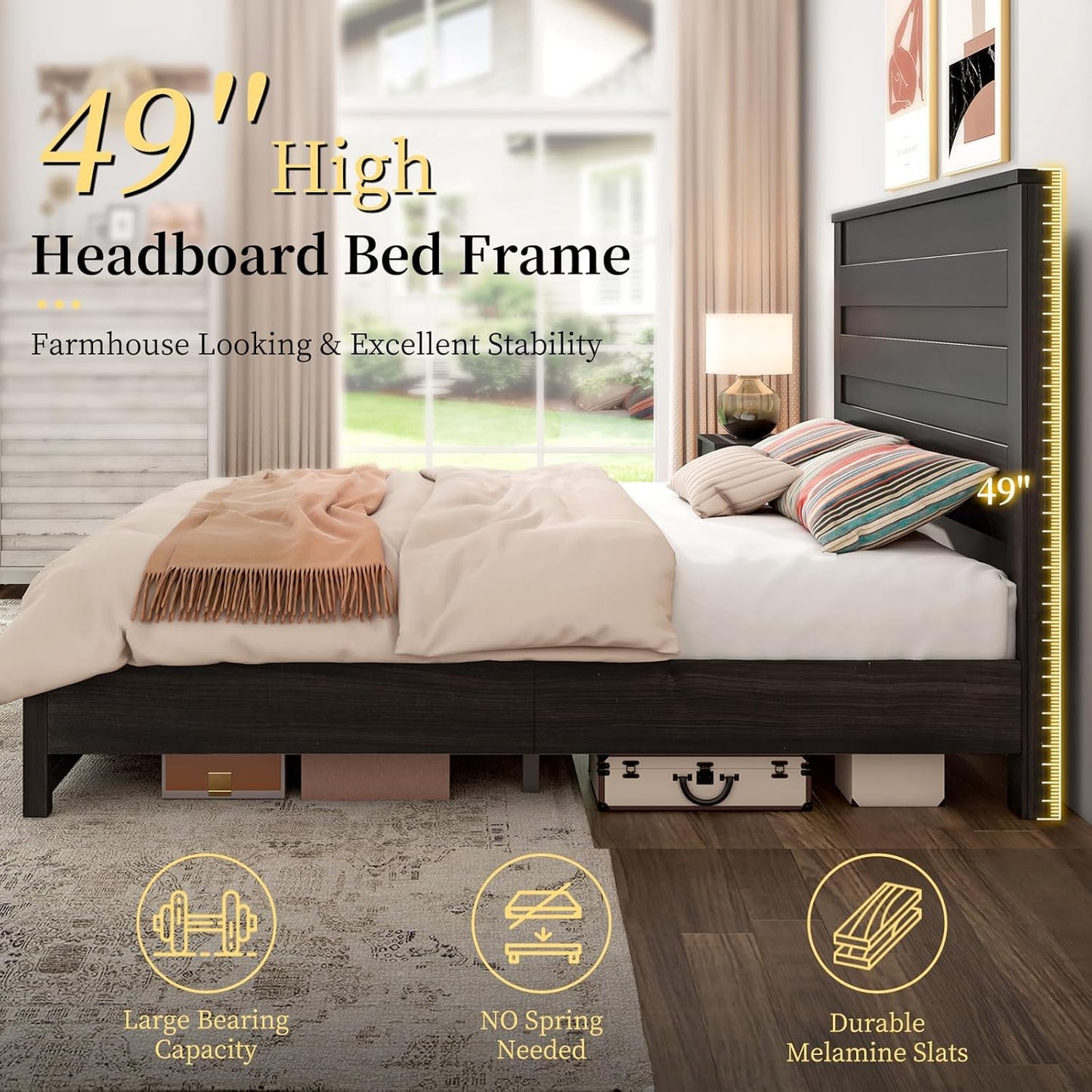 Sequoia 2-Piece Farmhouse Bedroom Set Queen Black