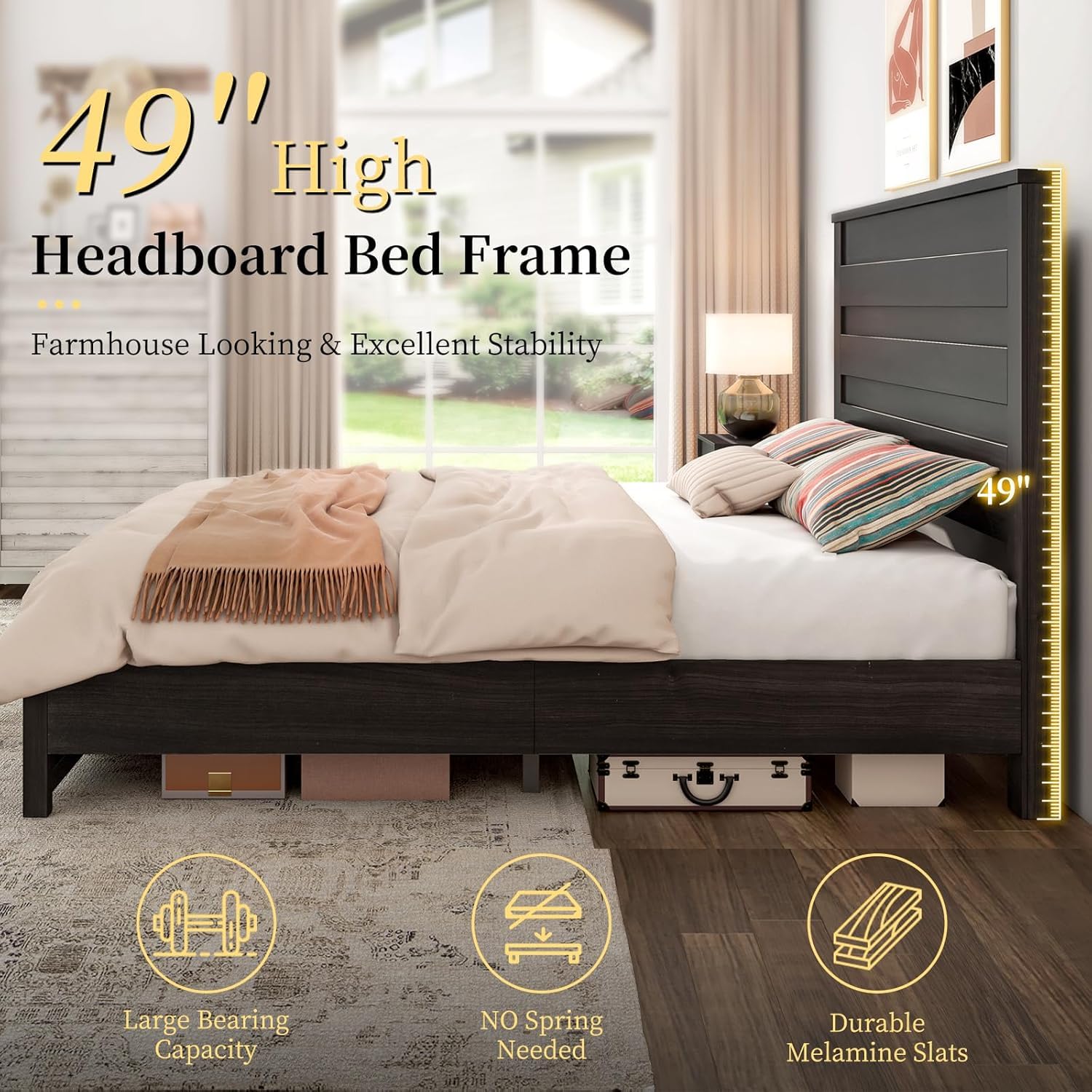Sequoia 2-Piece Farmhouse Bedroom Set Queen Black