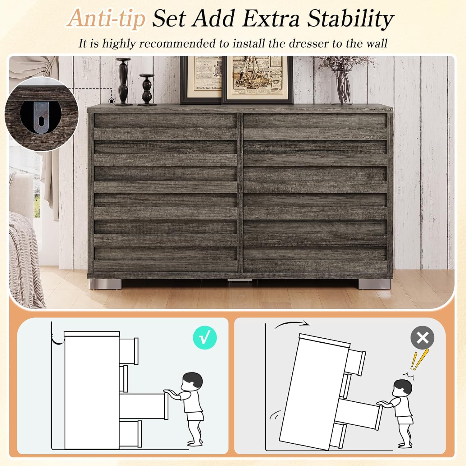 Sequoia 2-Piece Farmhouse Bedroom Set Queen Rustic Gray