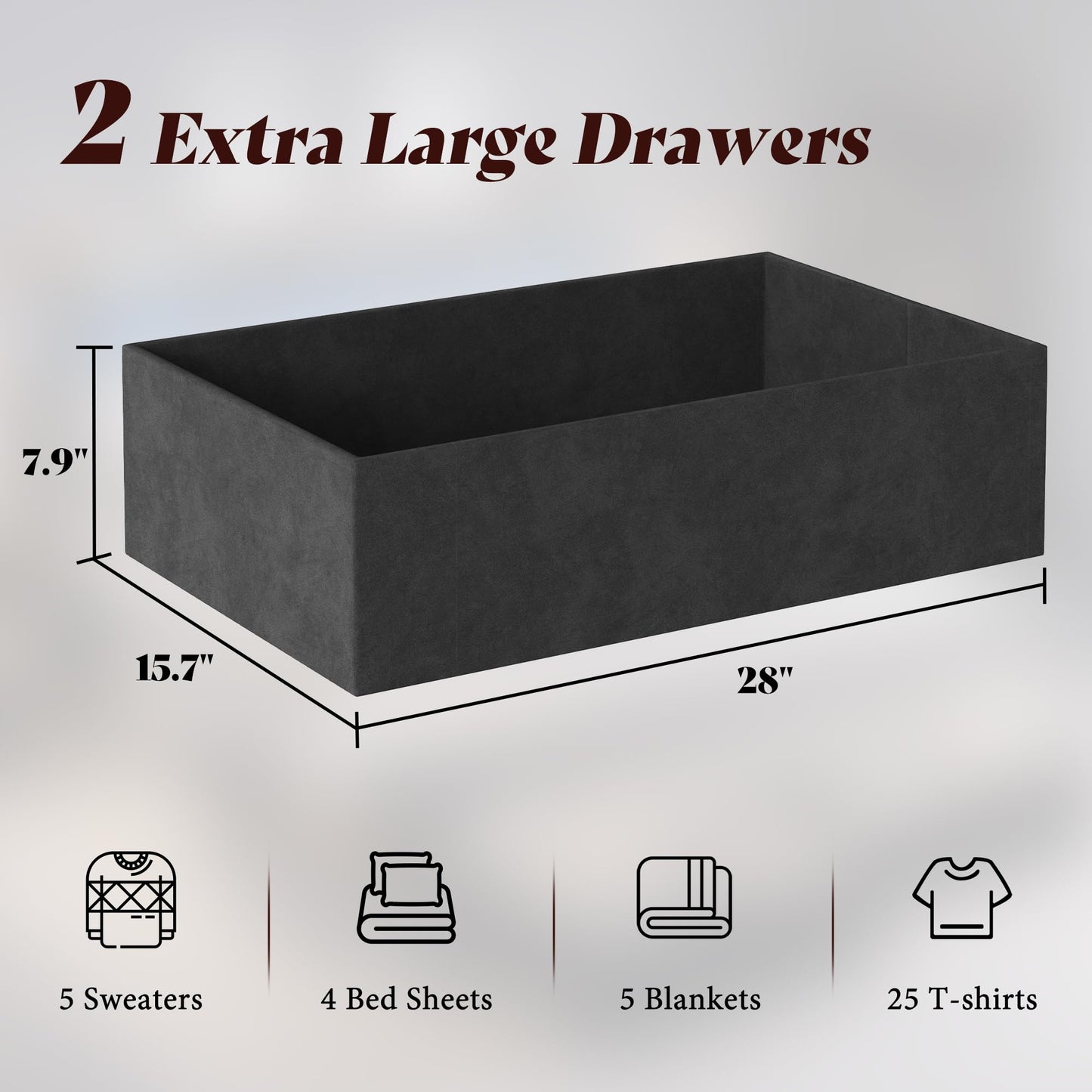 Veltrix LED Storage Velvet Bed Frame Amerlife  King / Grey