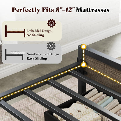 Veltrix LED Storage Velvet Bed Frame Amerlife  King / Grey