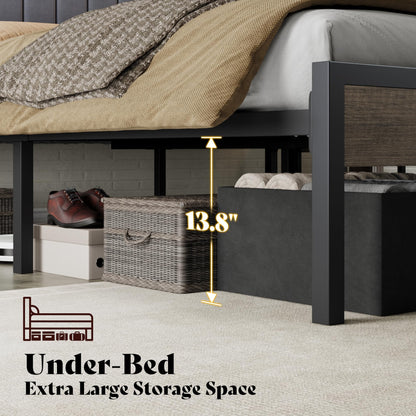 Veltrix LED Storage Velvet Bed Frame Amerlife Twin / Grey