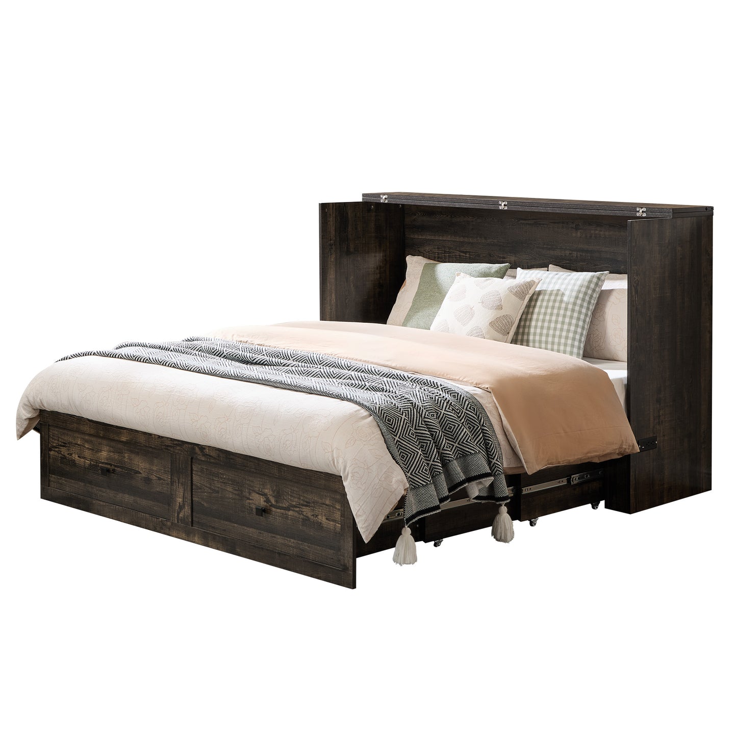 Colton Foldable Murphy Bed Amerlife Full / Black Oak