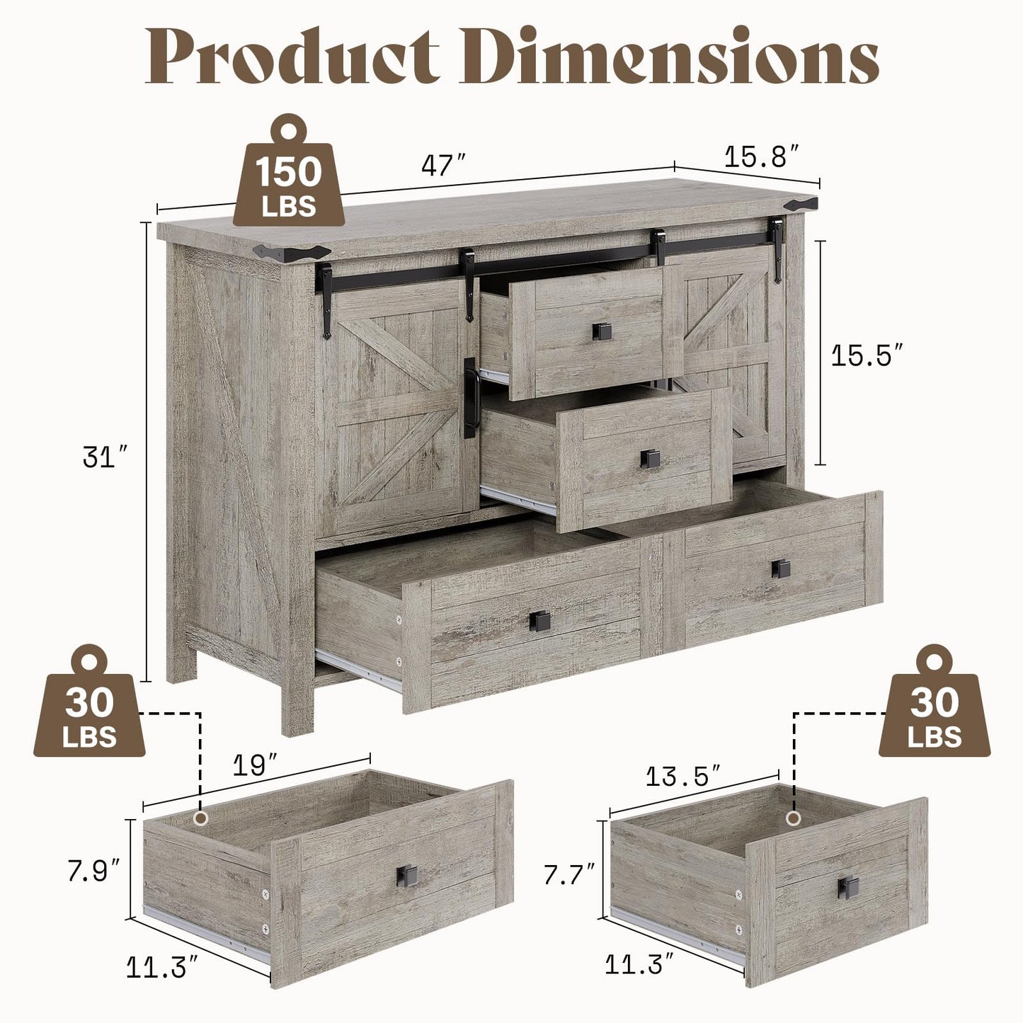 Alderman Farmhouse Storage Bedroom Set Amerlife Light Rustic Oak