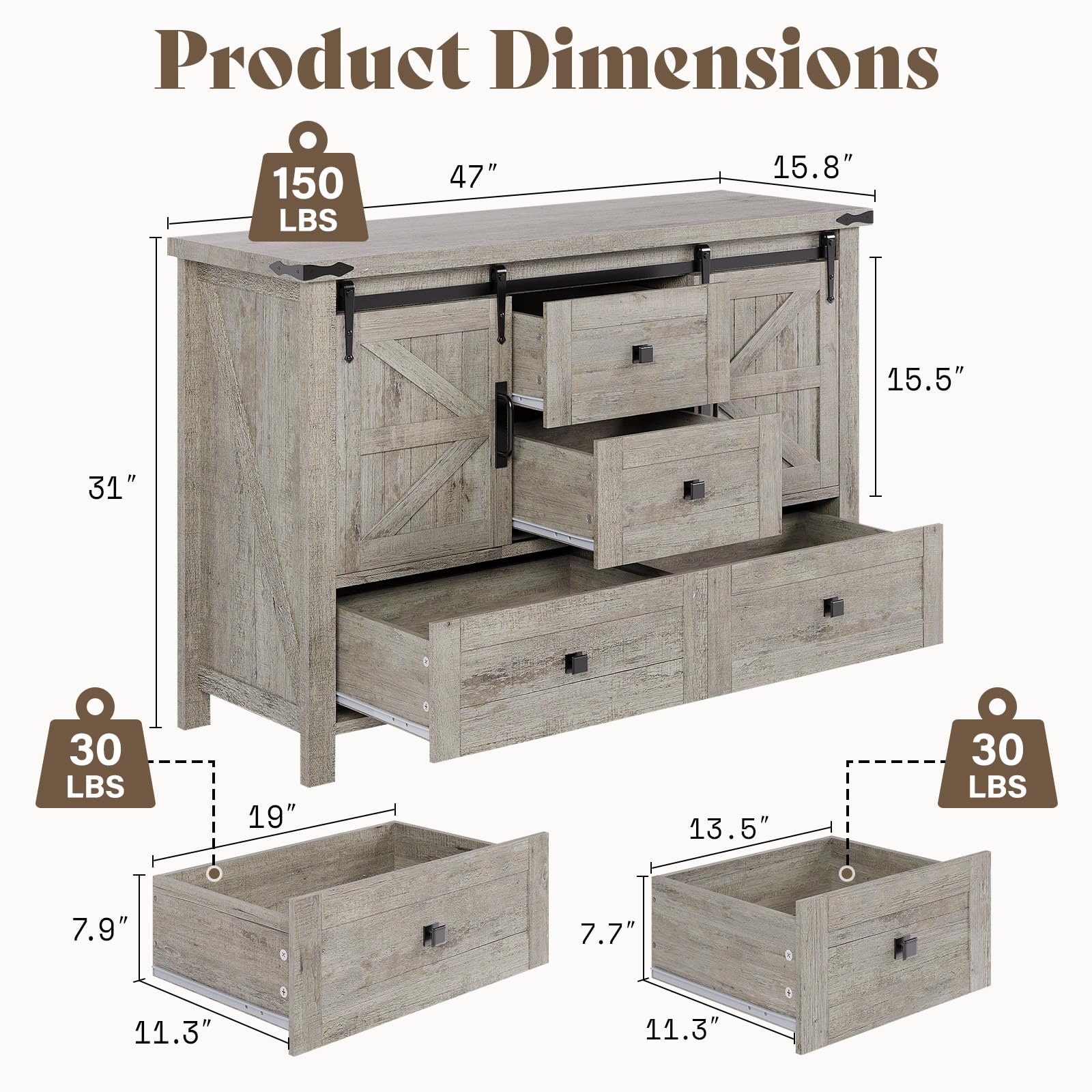 Alderman Farmhouse Storage Bedroom Set Amerlife Light Rustic Oak