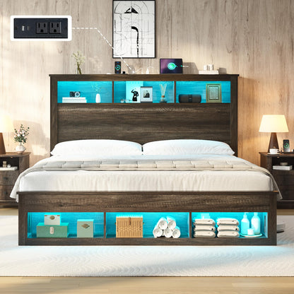 Larkin Storage Bed Frame King Rustic Grey
