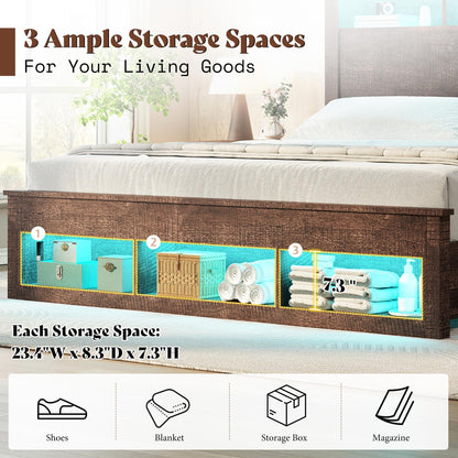 Larkin Storage Bed Frame Queen Rustic Brown