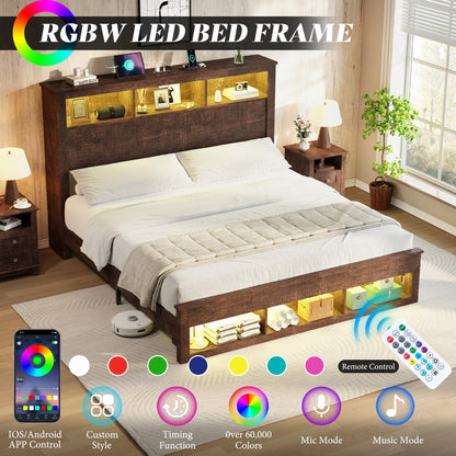 Larkin Storage Bed Frame King Rustic Brown